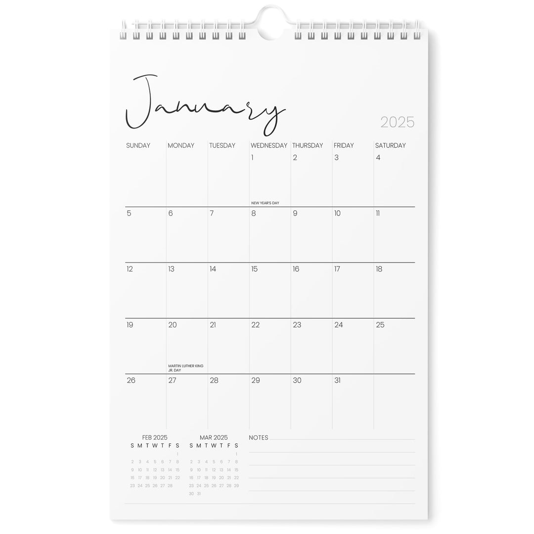 Cursive Calendar 2025 | 18 Months | 11x17