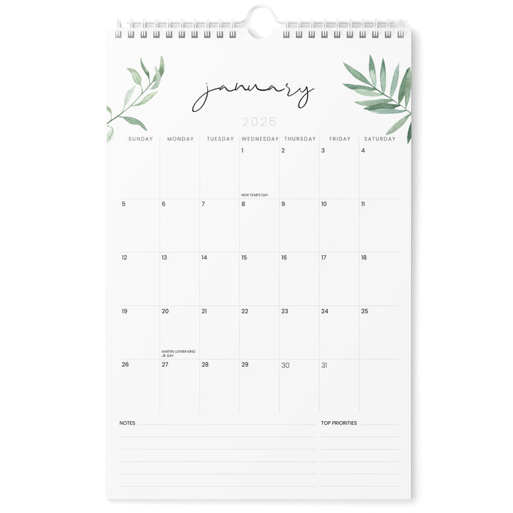 Greenery Calendar 2025 | 18 Months | 11x17