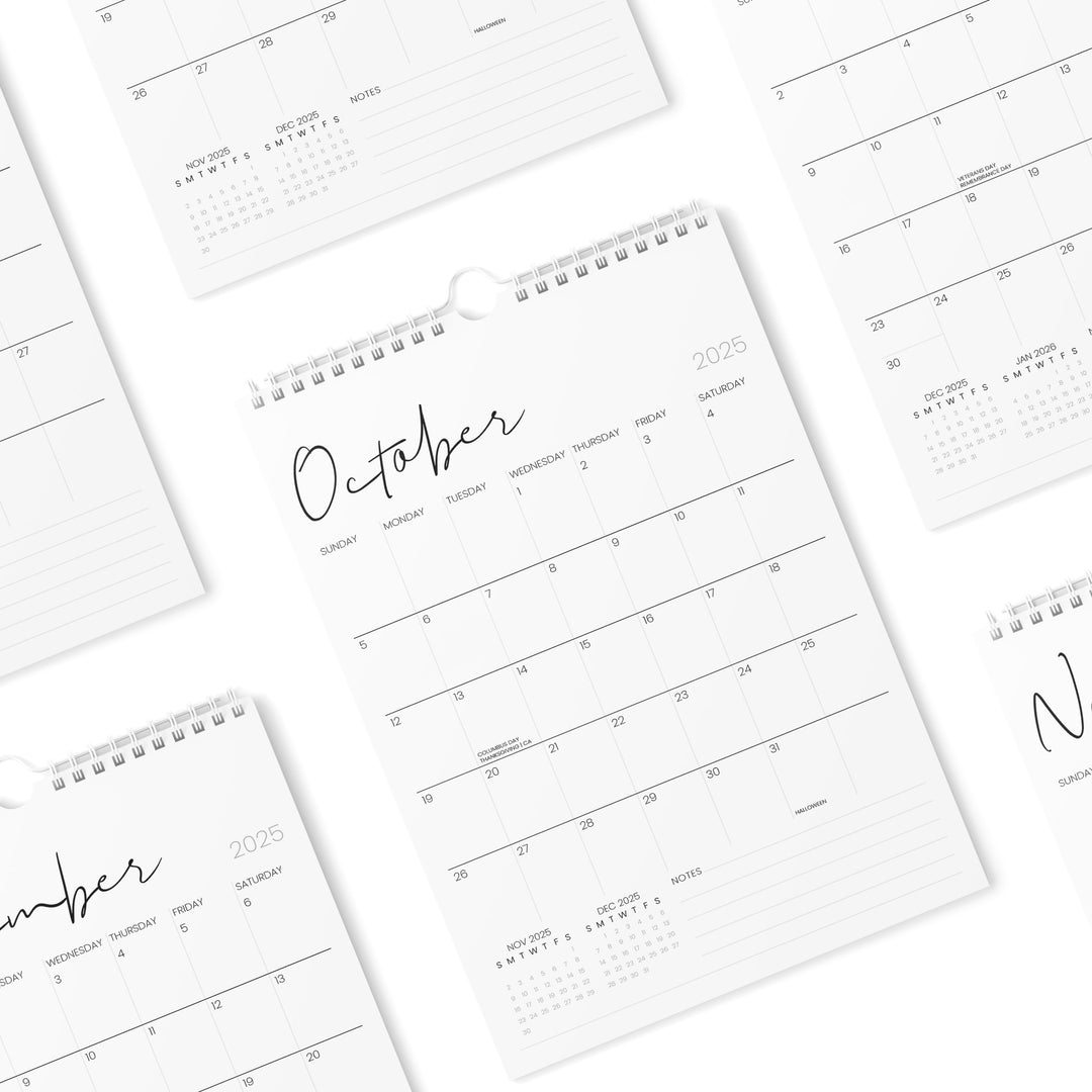 Cursive Calendar 2025 | 18 Months | 11x17