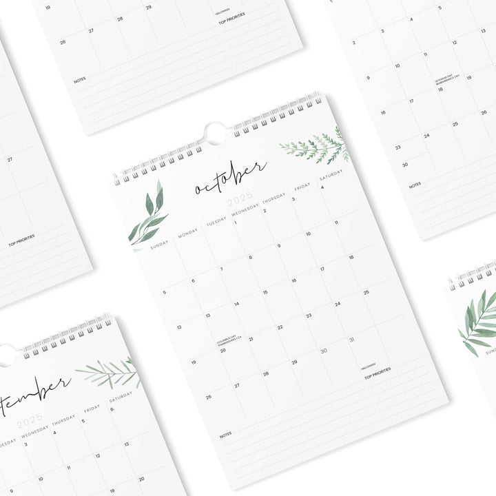 Greenery Calendar 2025 | 18 Months | 11x17