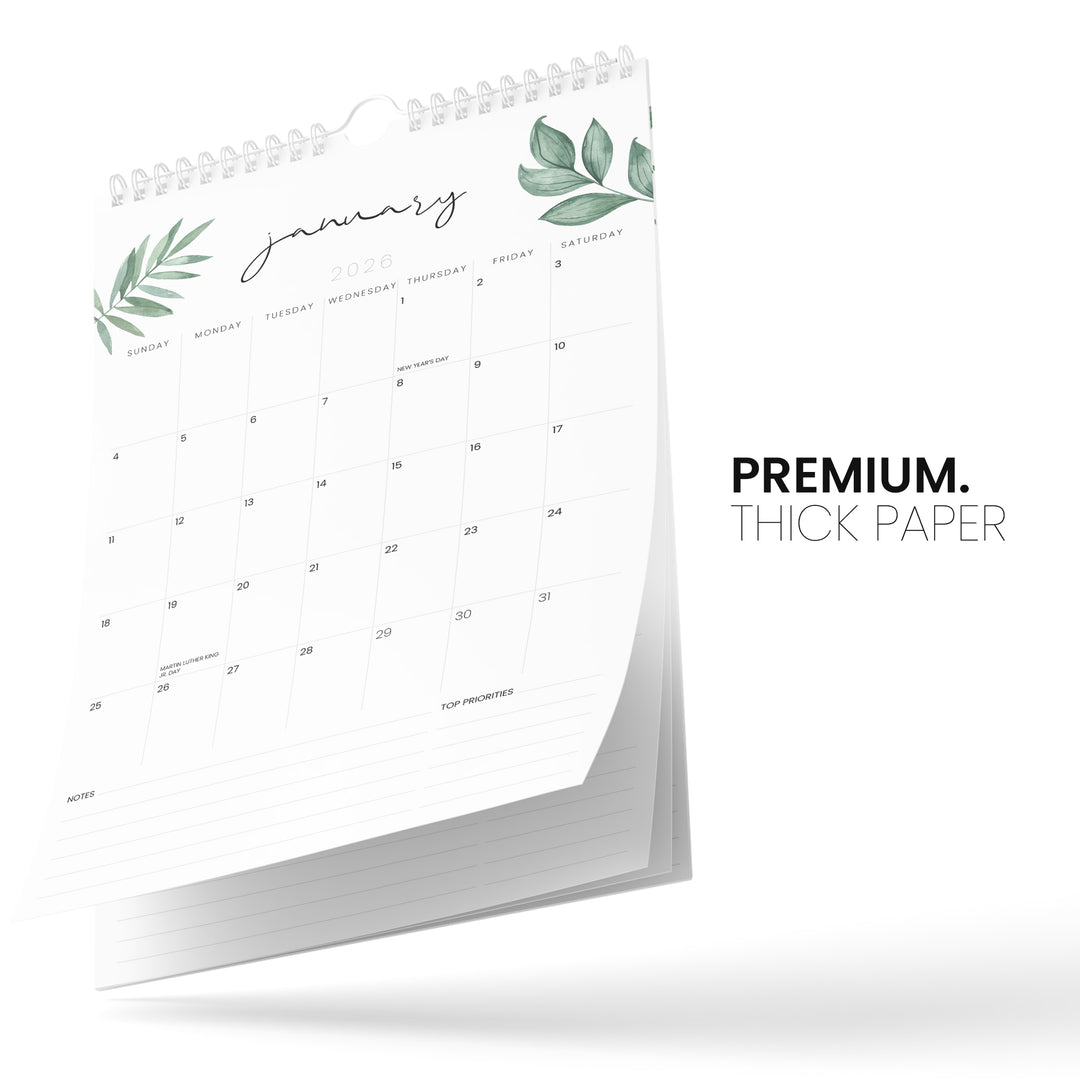 Greenery Calendar 2025 | 18 Months | 11x17