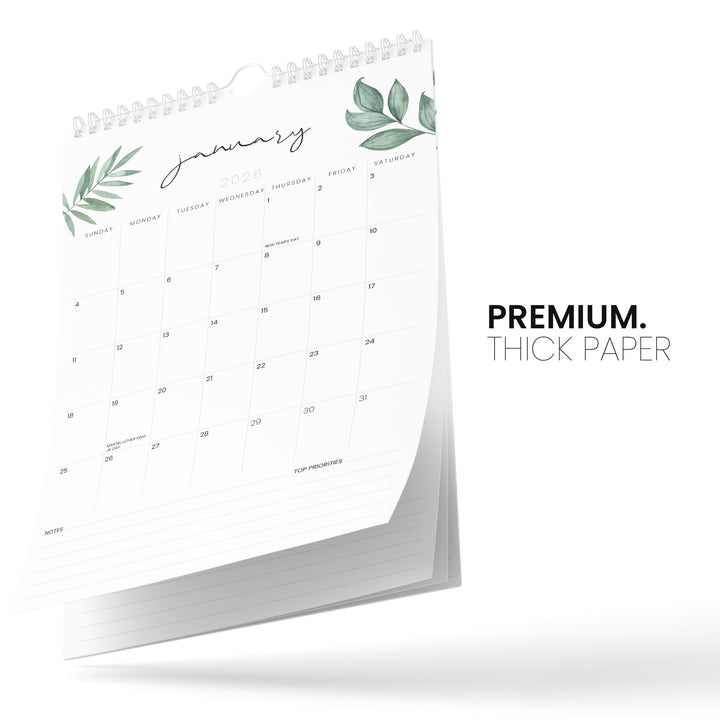 Greenery Calendar 2025 | 18 Months | 11x17