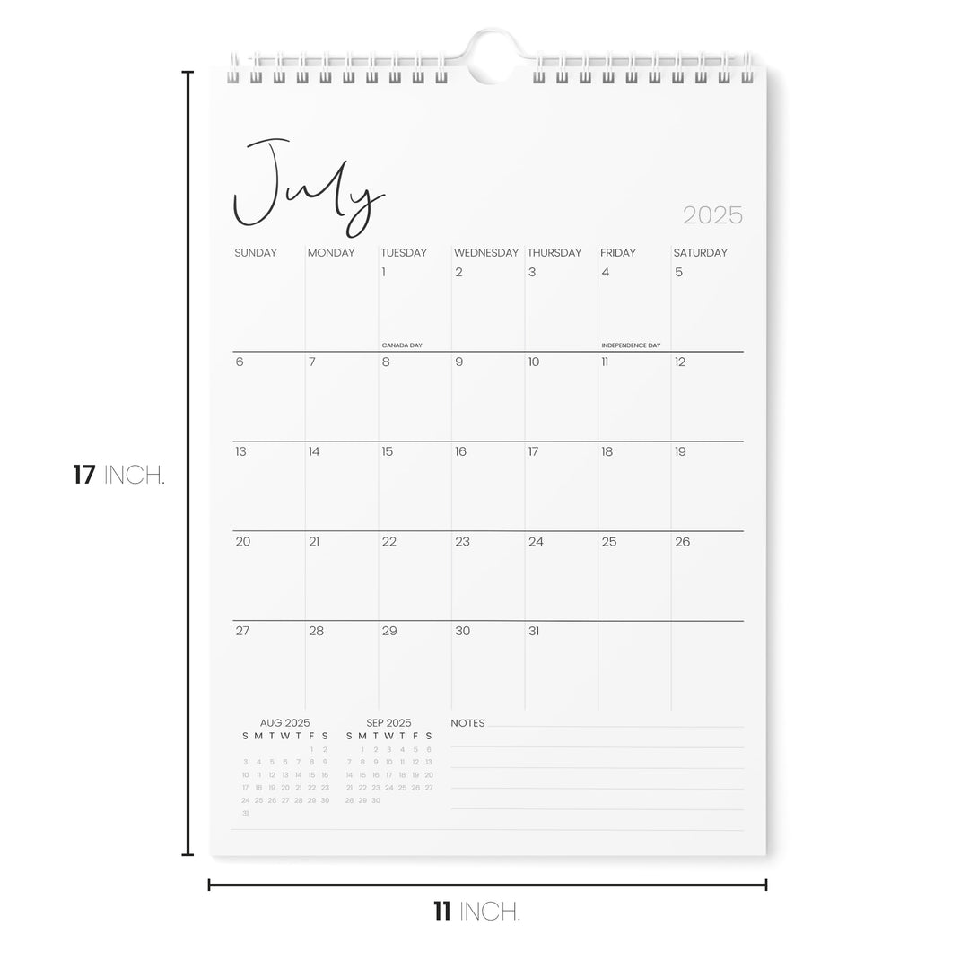 Cursive Calendar 2025 | 18 Months | 11x17