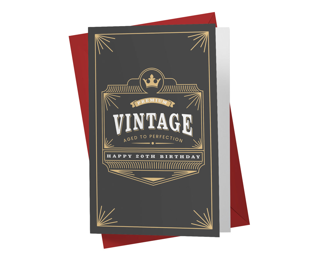 Vintage, Age to Perfection | 20th Birthday Card