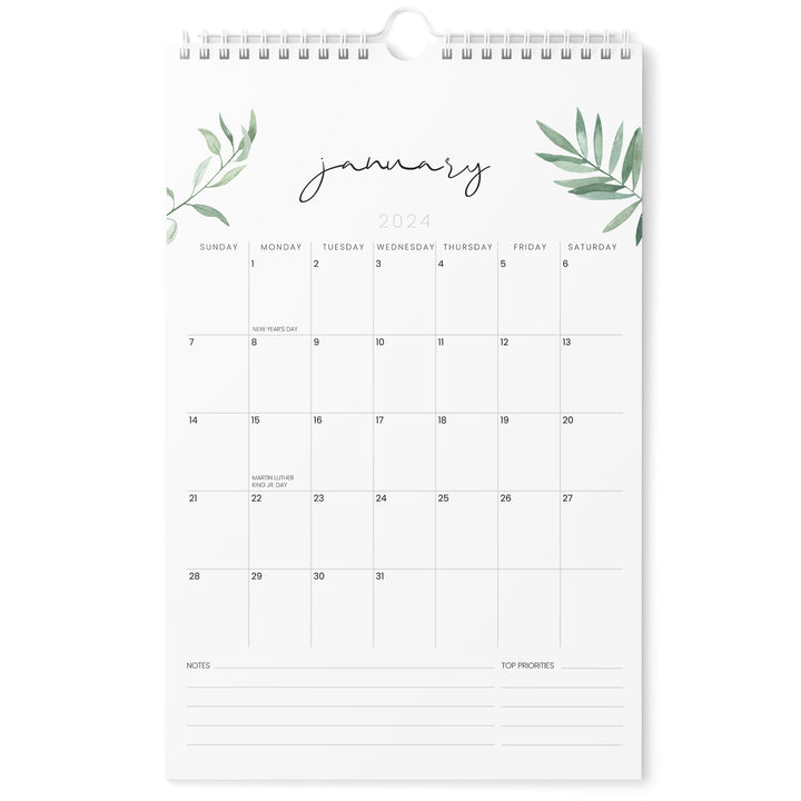 Greenery Calendar 2024 | 18 Months | 11x17