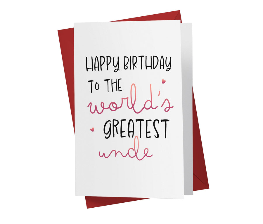World's Greatest Uncle | Sweet Birthday Card - Kartoprint