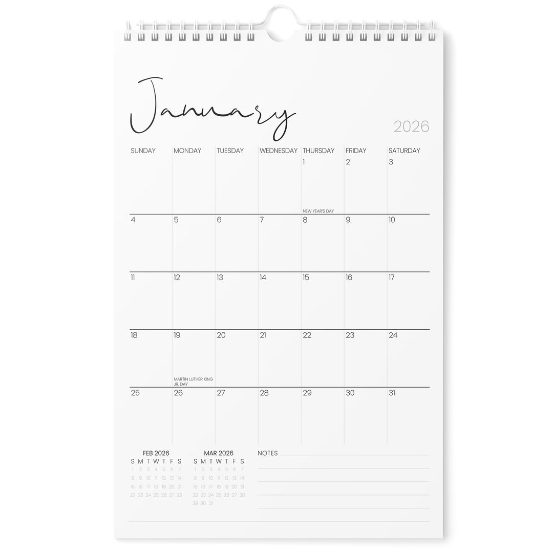 Cursive Calendar 2026 | 18 Months | 11x17