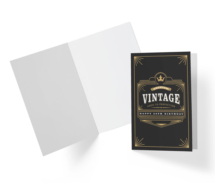 Vintage, Age to Perfection | 20th Birthday Card