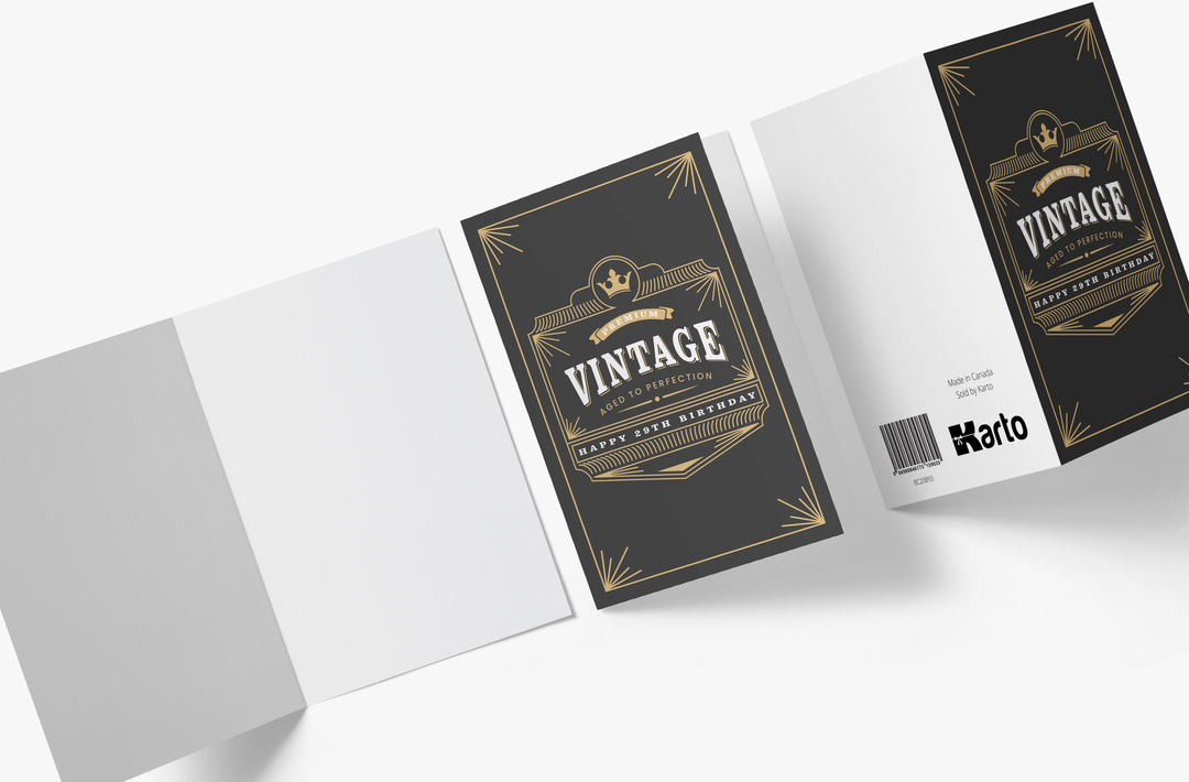 Vintage, Age to Perfection | 29th Birthday Card