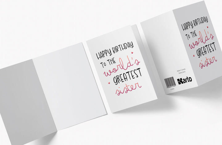 To The World Greatest Sister | Funny Birthday Card - Kartoprint