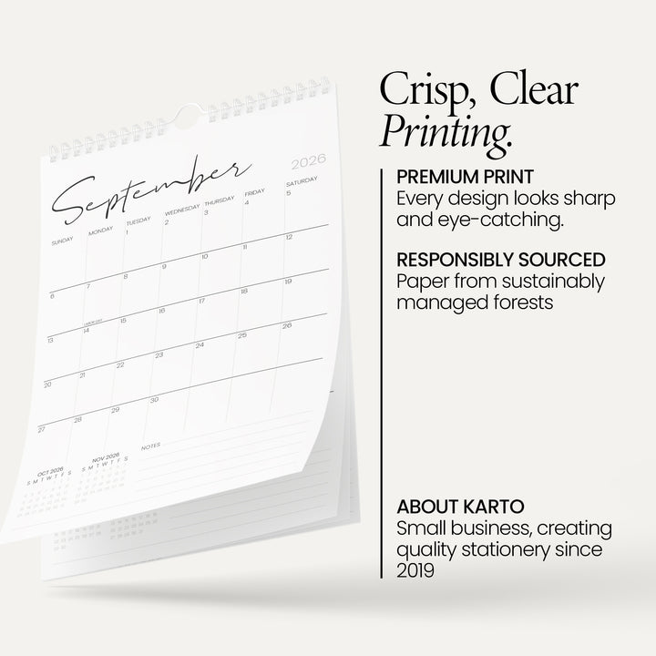 Cursive Calendar 2026 | 18 Months | 11x17