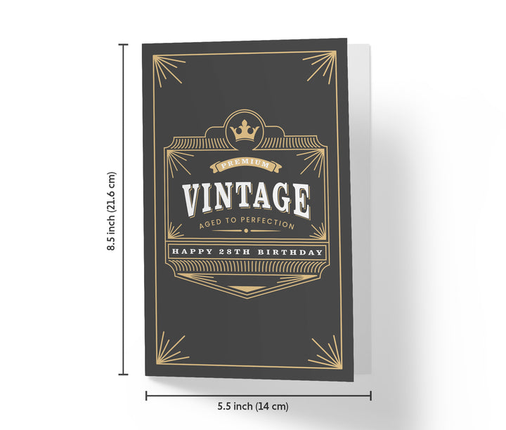 Vintage, Age to Perfection | 28th Birthday Card