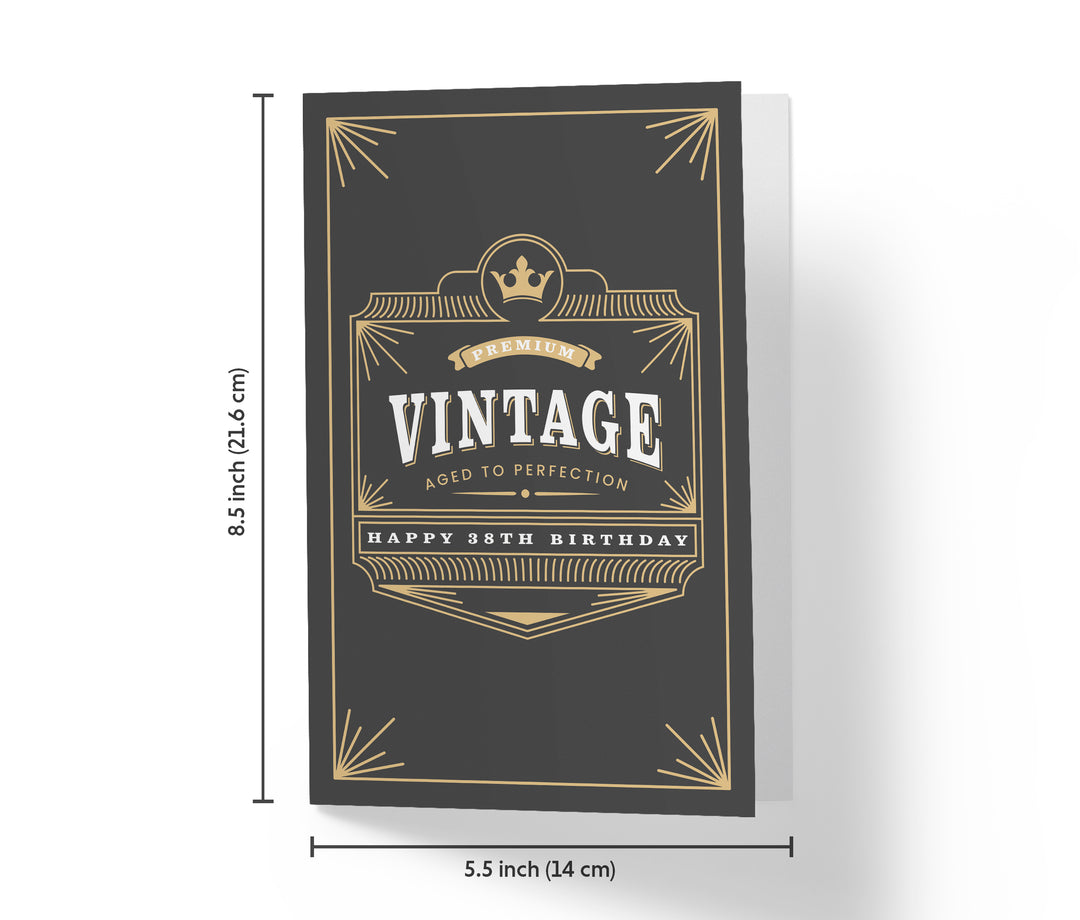 Vintage, Age to Perfection | 38th Birthday Card