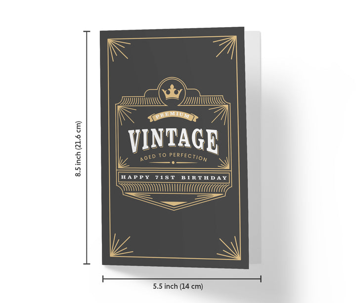 Vintage, Age to Perfection | 71st Birthday Card