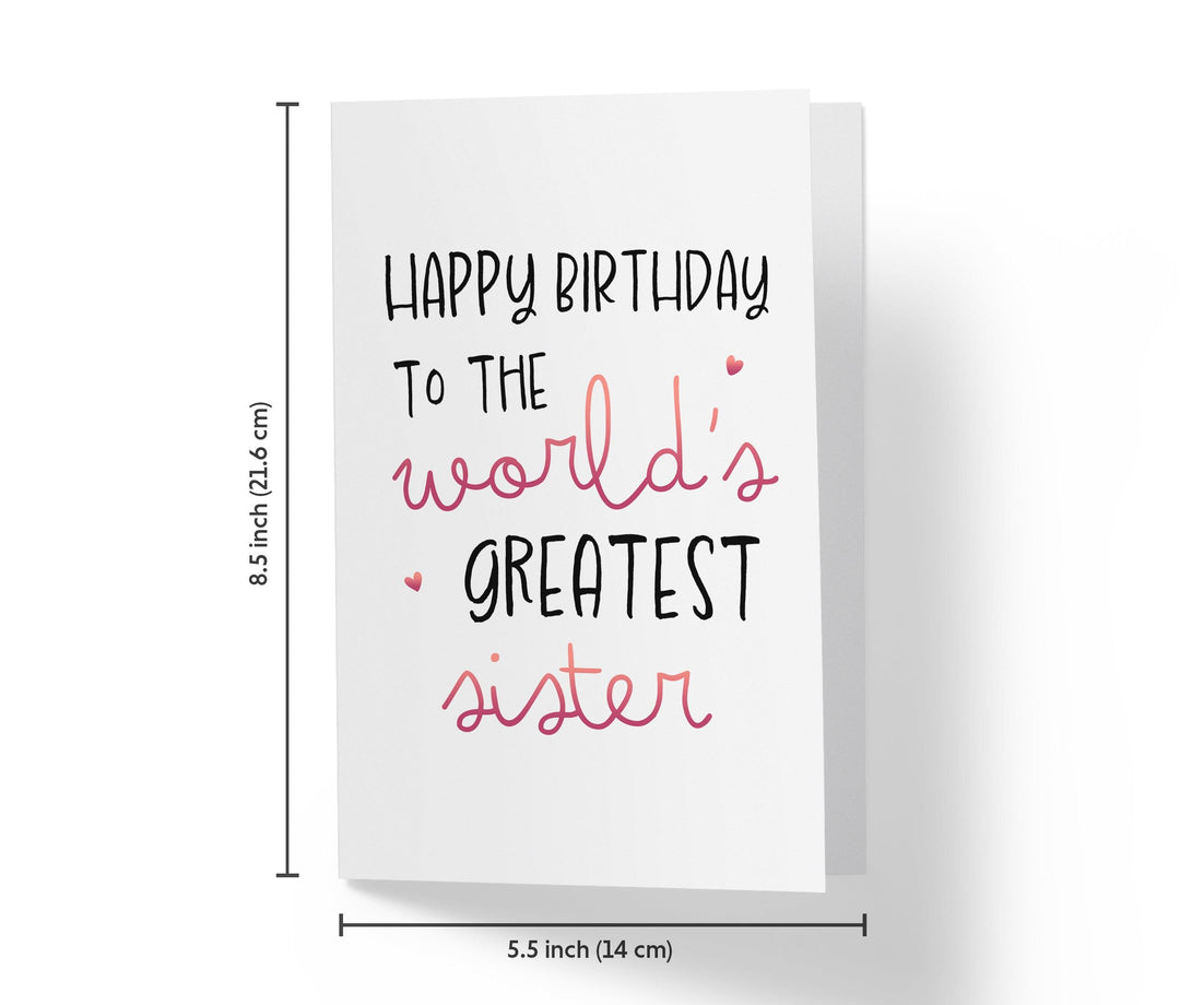 To The World Greatest Sister | Funny Birthday Card - Kartoprint