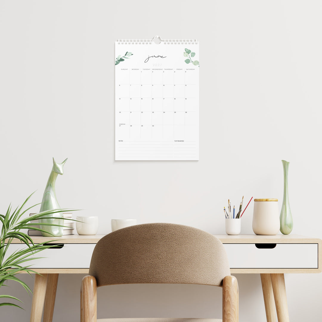 Greenery Calendar 2026 | 18 Months | 11x17