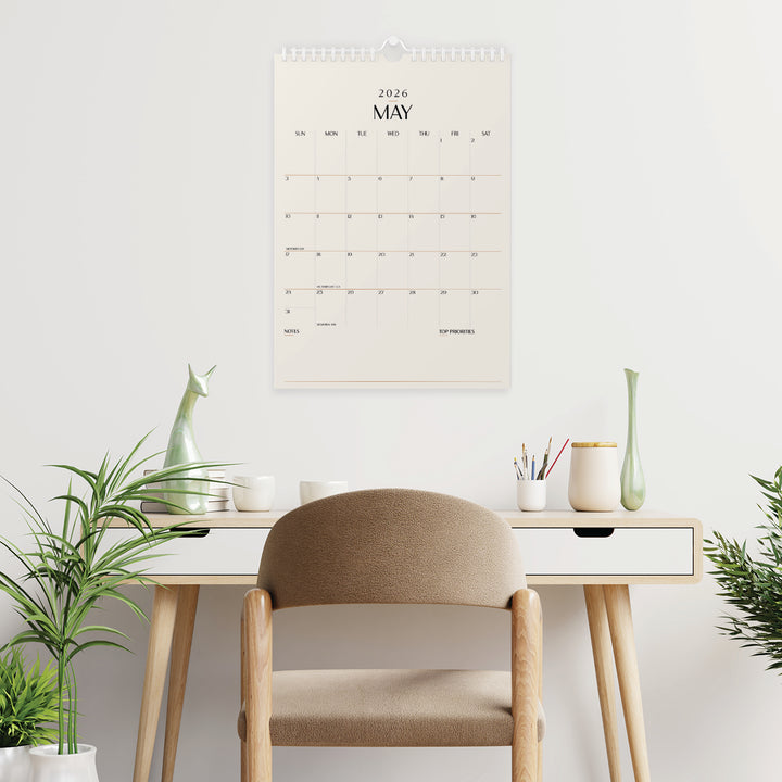 Beige Calendar 2025 | 18 Months | 11x17