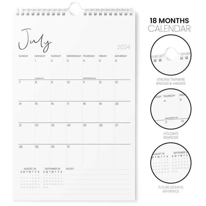 Cursive Calendar 2024 | 18 Months | 11x17 - Kartoprint