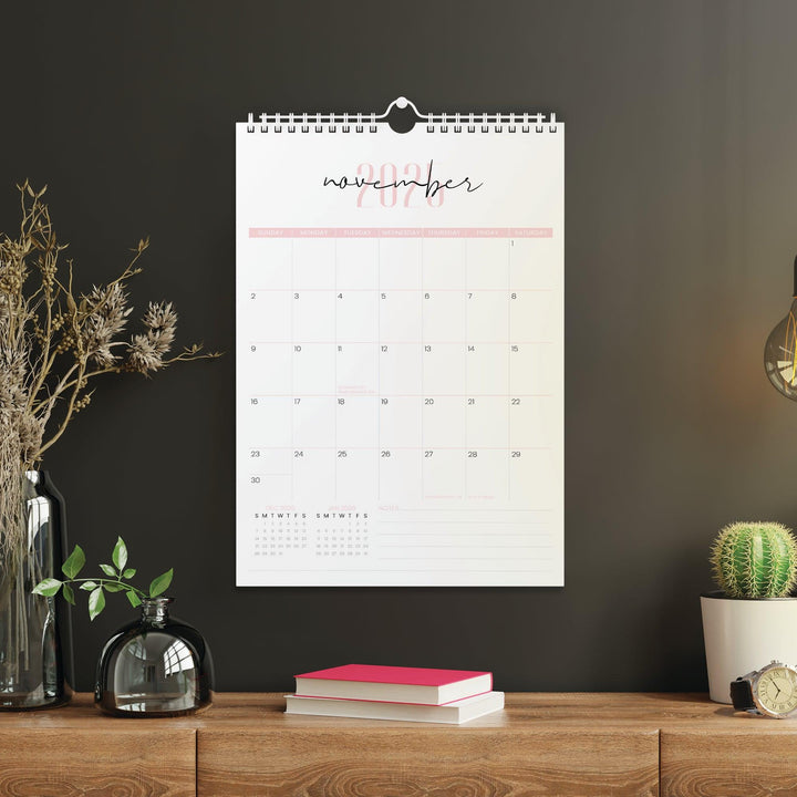 Two Fonts Pink Calendar 2024 | 18 Months | 11x17 - Kartoprint