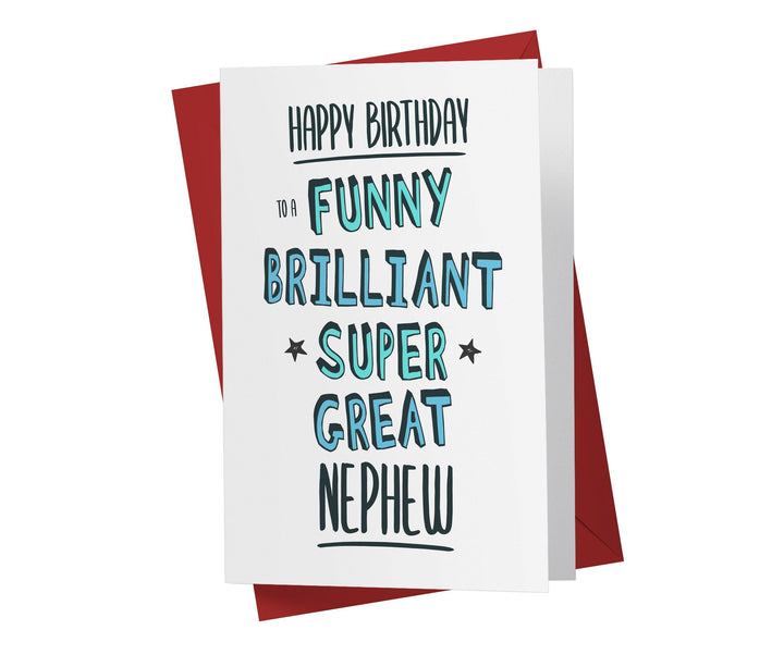 Funny Brillant Super Great Nephew | Funny Birthday Card - Kartoprint