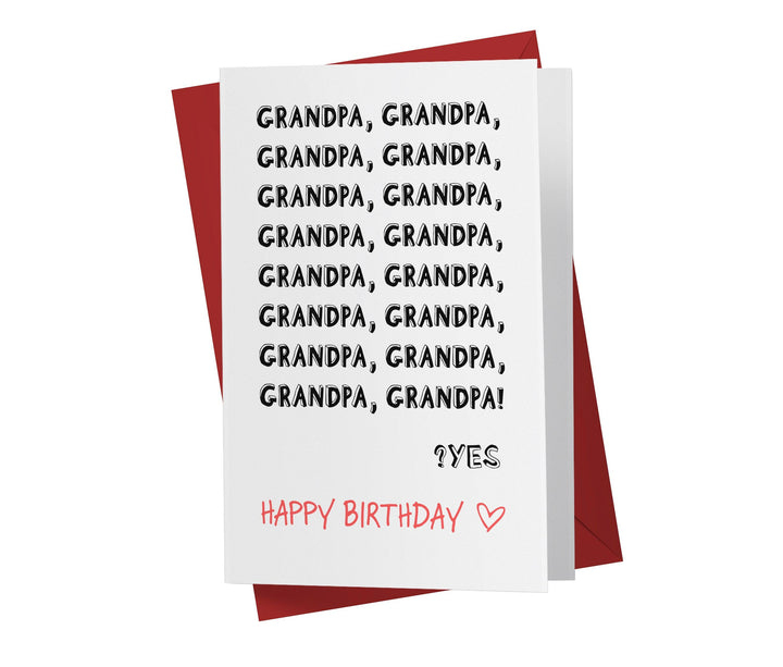 Grandfather is Getting Deaf Repeat Joke | Funny Birthday Card - Kartoprint