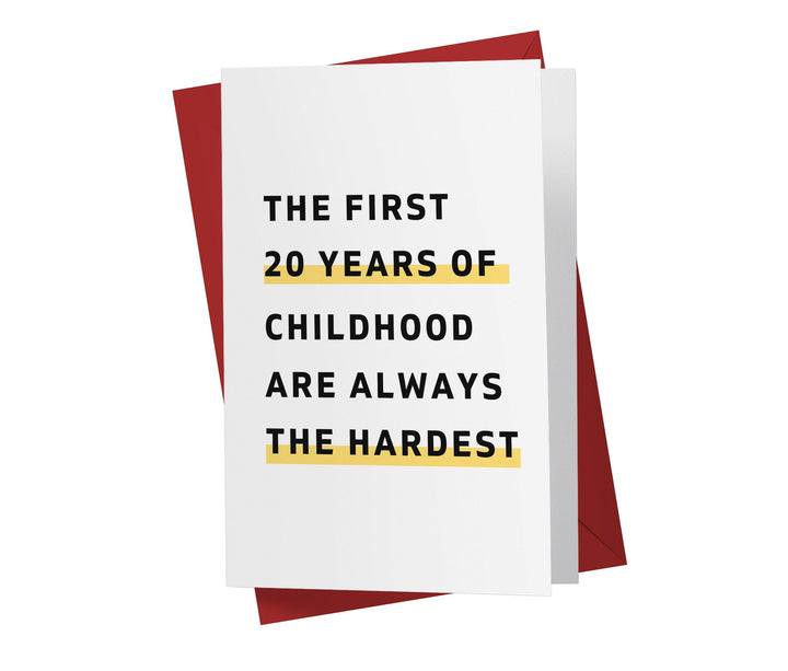 The First Years Of Childhood | 20th Birthday Card - Kartoprint