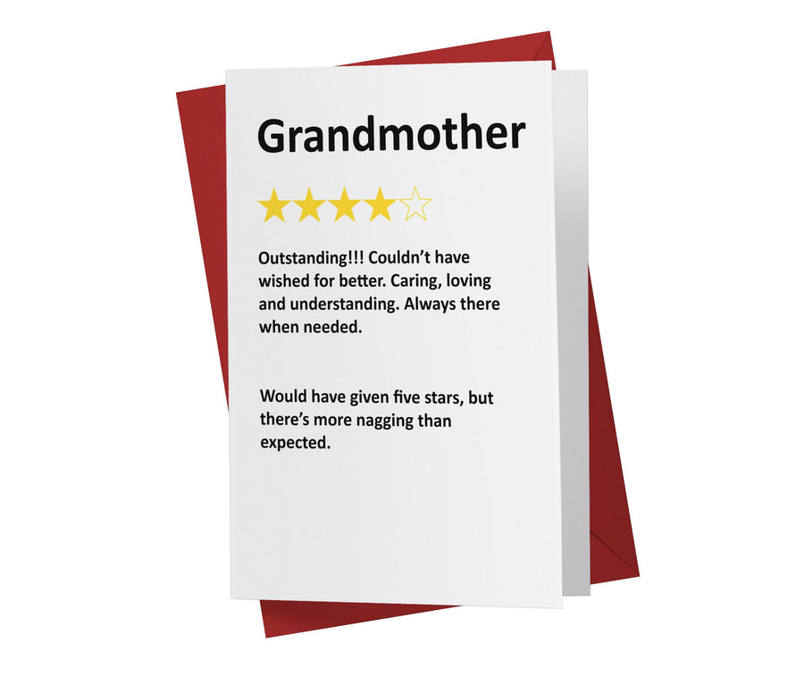 Would Have Given Five Stars But, Grandmother | Funny Birthday Card - Kartoprint