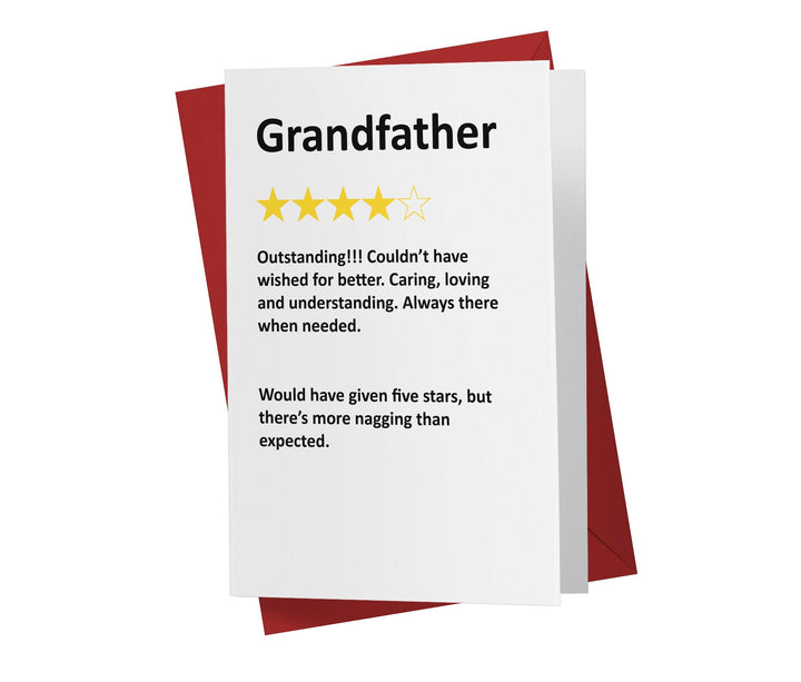 Would Have Given Five Stars But, Grandfather | Funny Birthday Card - Kartoprint