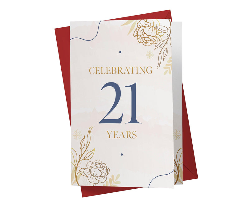 Golden Flowers | 21st Birthday Card - Kartoprint