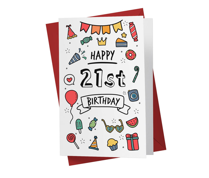 Party Doodles | 21st Birthday Card - Kartoprint