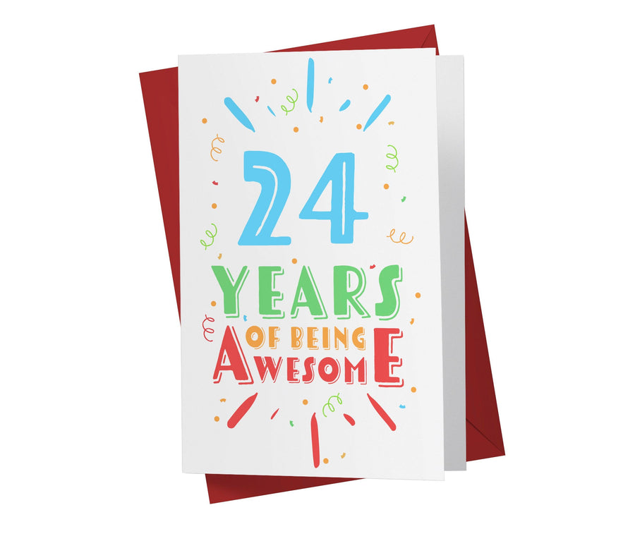 Of Being Awesome In Color | 24th Birthday Card - Kartoprint