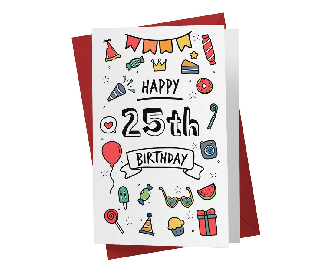Party Doodles | 25th Birthday Card - Kartoprint