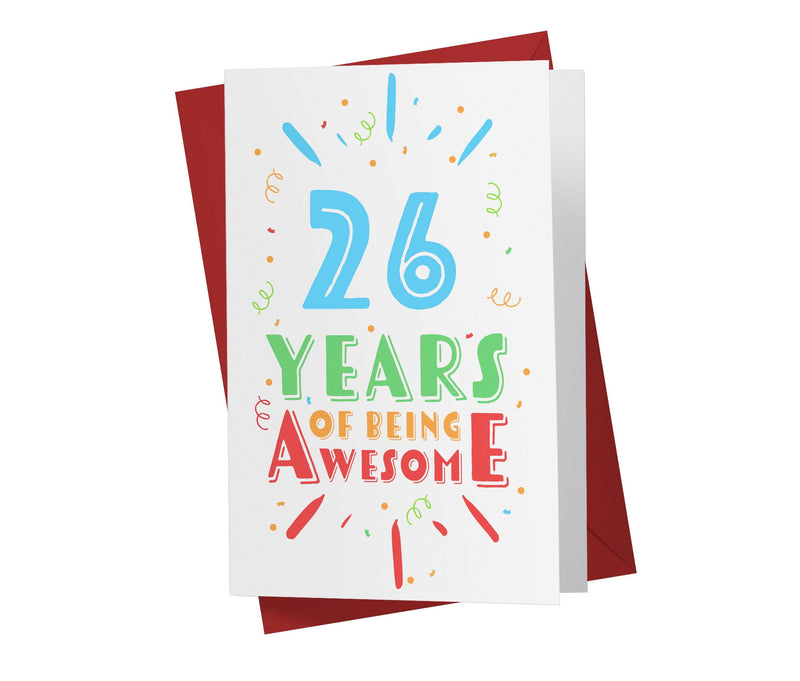 Of Being Awesome In Color | 26th Birthday Card - Kartoprint
