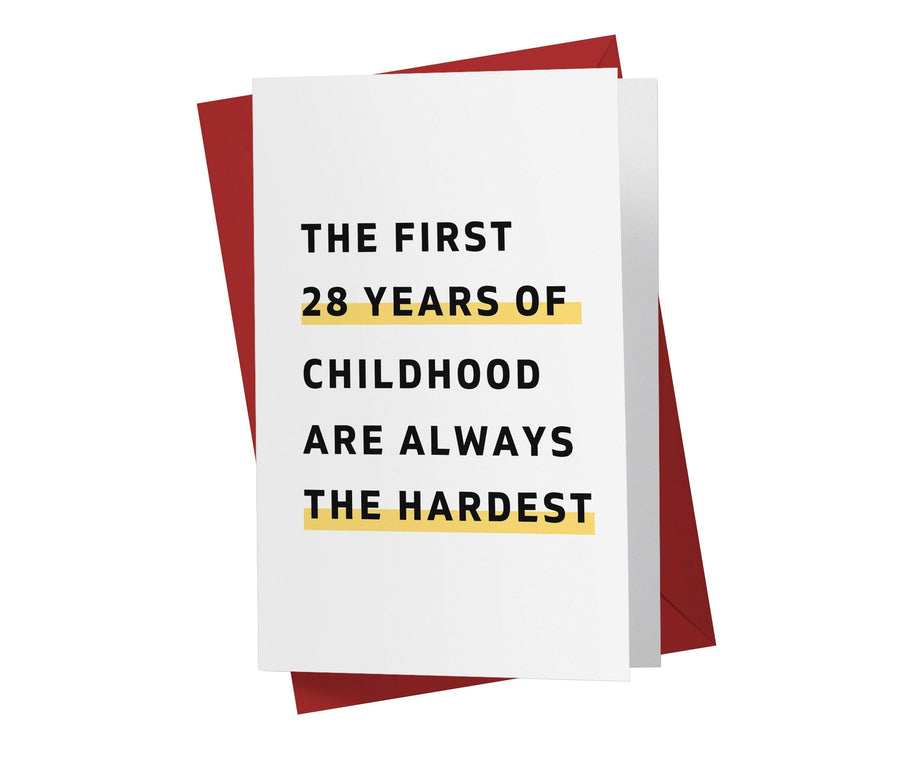 The First Years Of Childhood | 28th Birthday Card - Kartoprint