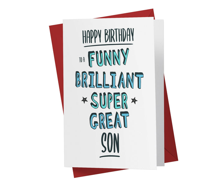 Funny Brillant Super Great Son | Funny Birthday Card - Kartoprint