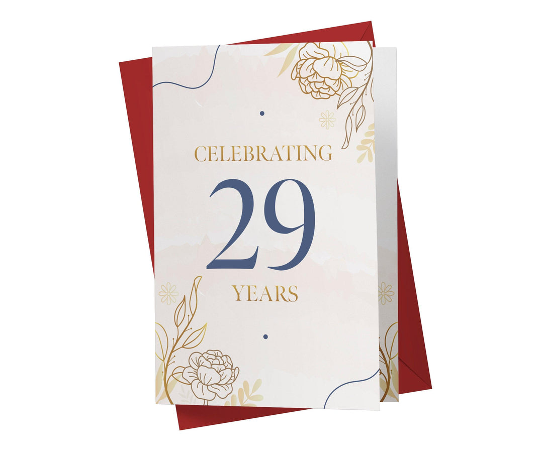 Golden Flowers | 29th Birthday Card - Kartoprint