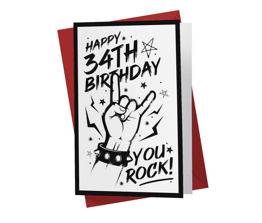 You Rock | 34th Birthday Card - Kartoprint