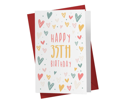 Cute Heart Doodles | 35th Birthday Card - Kartoprint