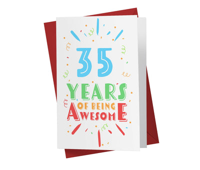 Of Being Awesome In Color | 35th Birthday Card - Kartoprint