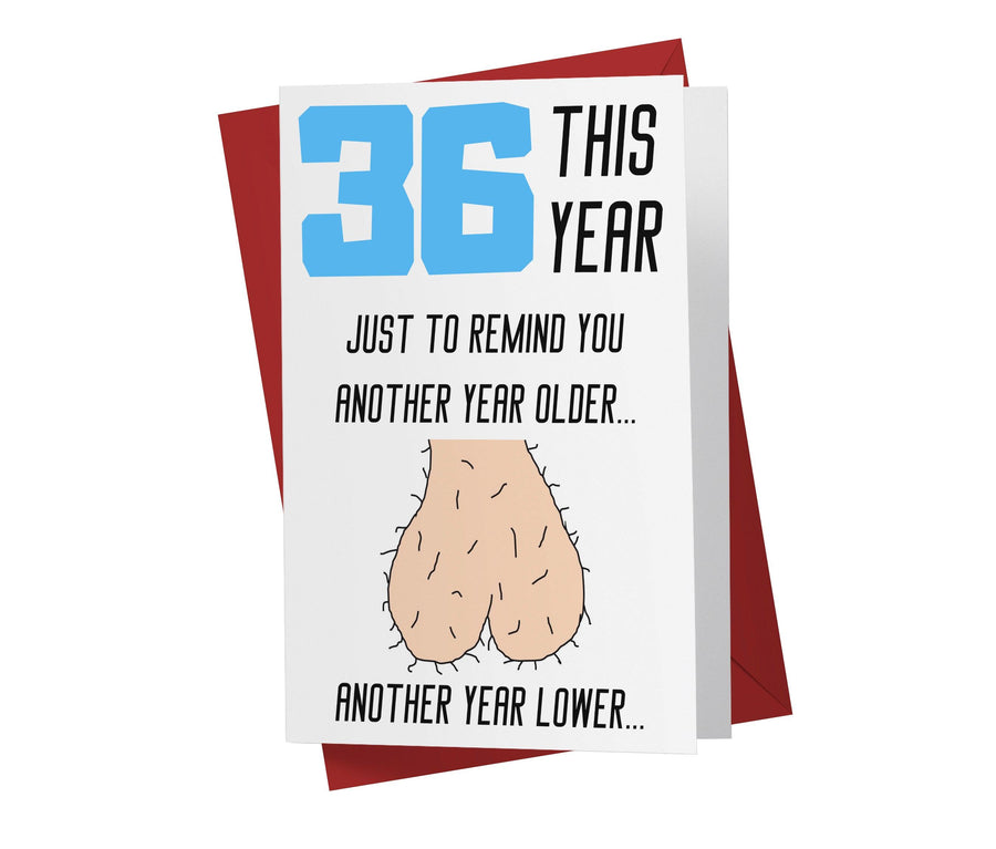 One Year Older, One Year Lower - Men | 36th Birthday Card - Kartoprint