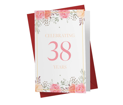 Pink Flowers | 38th Birthday Card - Kartoprint