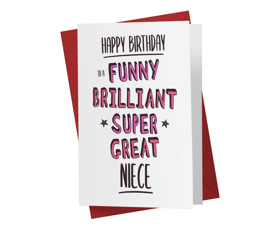 Funny Brillant Super Great Niece | Funny Birthday Card - Kartoprint