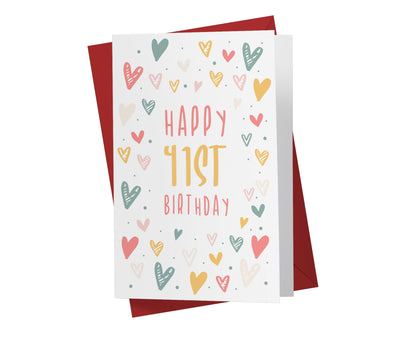 Cute Heart Doodles | 41st Birthday Card - Kartoprint