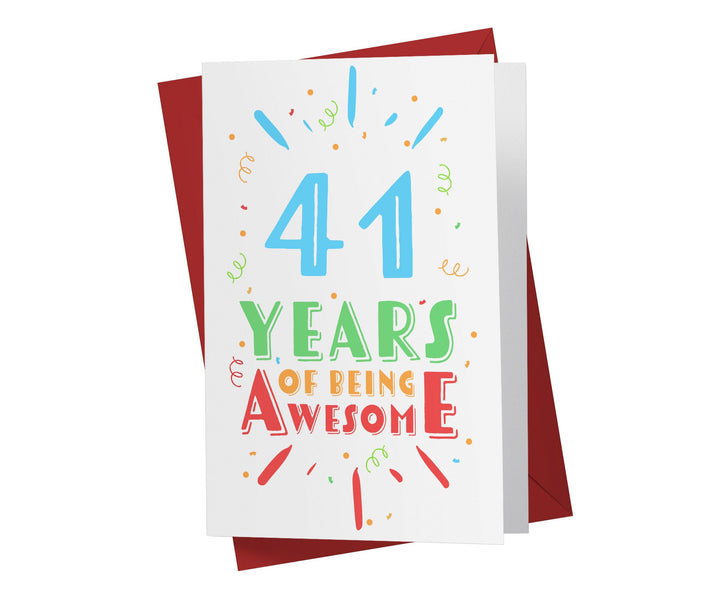 Of Being Awesome In Color | 41st Birthday Card - Kartoprint