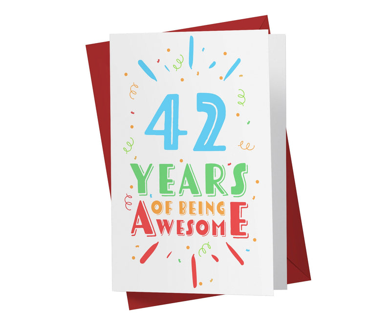 Of Being Awesome In Color | 42nd Birthday Card - Kartoprint