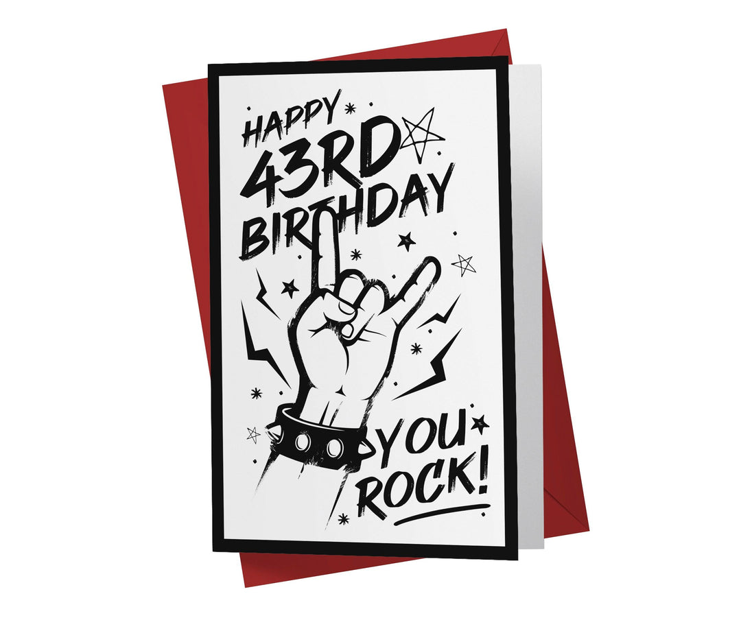 You Rock | 43rd Birthday Card - Kartoprint