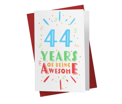 Of Being Awesome In Color | 44th Birthday Card - Kartoprint