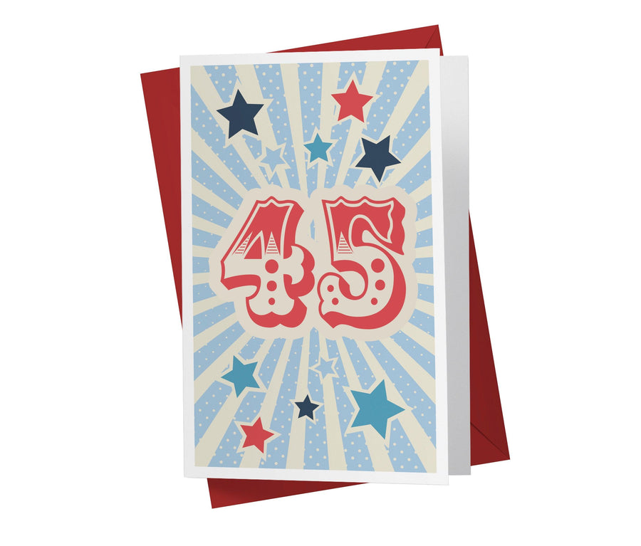 Retro Circus And Stars | 45th Birthday Card - Kartoprint