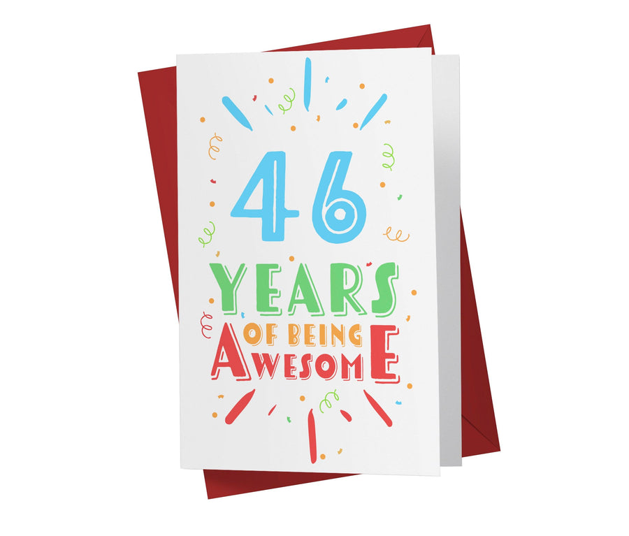 Of Being Awesome In Color | 46th Birthday Card - Kartoprint