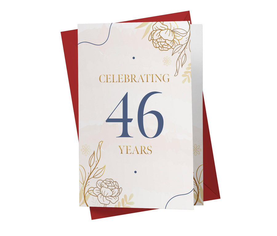 Golden Flowers | 46th Birthday Card - Kartoprint